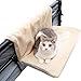 ZAOWU Cat Hammock Bed Pet Hang Bed Small Dog Cat Bed Attached to Human Bed Plush Nap Mat with Wire Bed Frame Beige