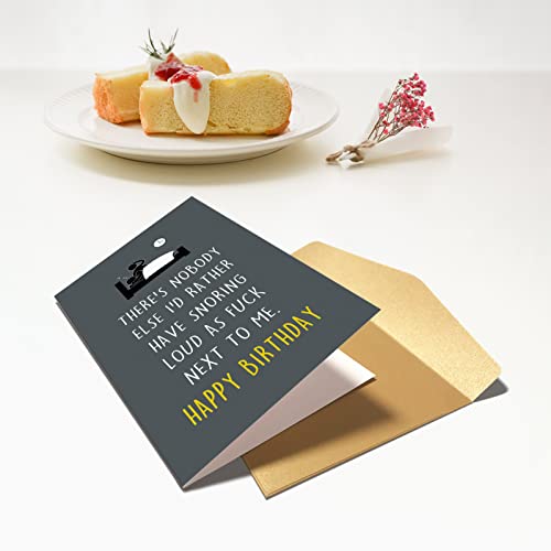 Funny Happy Birthday Card For Husband Wife, Humorous Birthday Greeting Card, Snoring Loud Next To Me Bday Card #TOP4