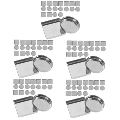 WRITWAA 5 Series Bandeja De Metal Redonda Vacía Paleta De Maquillaje Vacía Con Cacerolas Paleta Para Mezclar Maquillaje Maquilhagem Nezeni Cosmetics Sartén De Metal Vacía 30 Piezas X 5