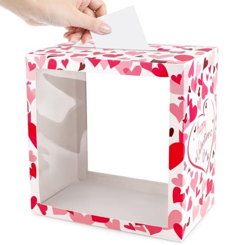 Abilat Pink Heart Valentine Card Box with Window