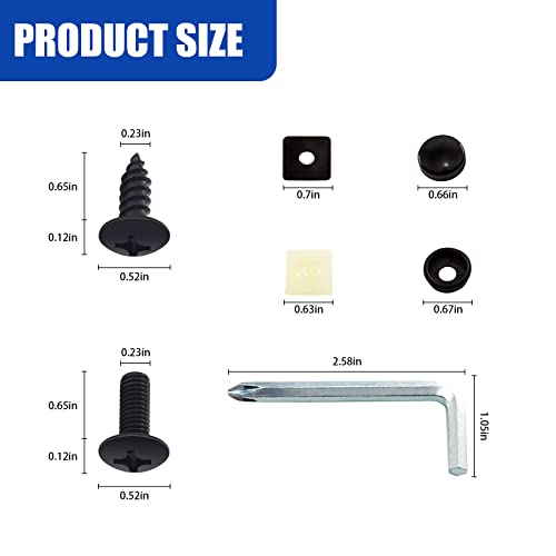 image for yonwait 8 Sets Rustproof License Plate Screws Kit, Anti-Theft Anti-Vib