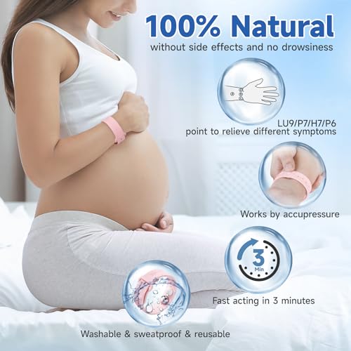 LYJEE Motion Sickness Bands for Adults and Kids Nausea Relief for Pregnant Women Seasickness Wristband for Cruise Ship Essentials