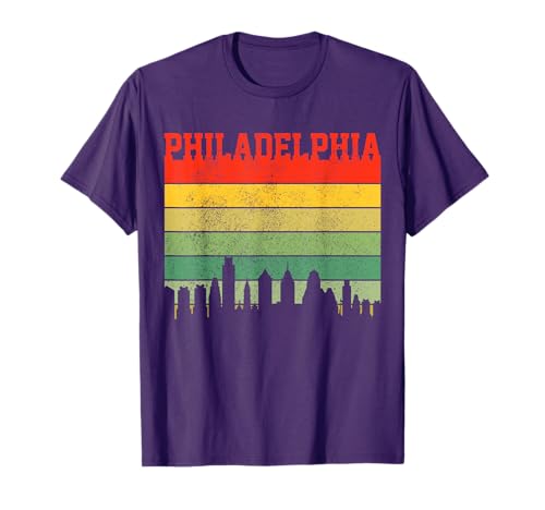 Philadelphia Skyline Vintage Pennsylvania Souvenir Gift T-Shirt