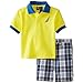 Nautica Baby Boys' 2 Piece Solid Polo Plaid Short Set