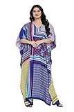 Gypsie Blu Women Long Maxi Plus Size Polyester Kaftan Caftan Gown Beach Party Casual Dress (Multicoloured Kaftan)