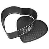 Housoutil Herzförmige Kuchenform aus Kohlenstoffstahl mit Verschluss 24cm Antihaftbeschichtet für Bäcker und Backofen Geeignet