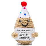 The trend collection Birthday Positive Potato with Stand. Emotional Support Crochet Gift. Happy Birthday Gifts for Women, for Her. Present for Mom. Funny Gag Gift for Friends.