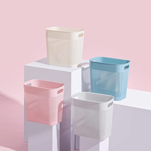 Uujoly Plastic Small Trash Can Wastebasket, Garbage Container Basket For Bathrooms, Laundry Room, Kitchens, Offices, Kids Rooms, Dorms, (Grey, 3 Gallon) #TOP6