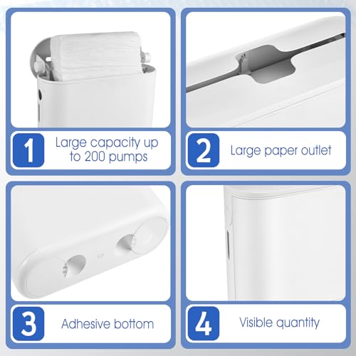 Mifoci 2 Pcs Paper Towel Dispenser Countertop Bathroom Multifold Hand Paper Towel Holder Dispenser for Toilet Bedroom Kitchen(White) - Thumbnail 3