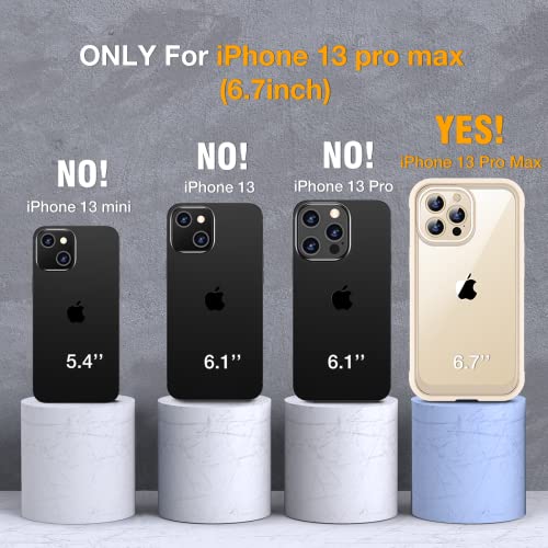 Miracase Glass Case For Iphone 13 Pro Max 6.7 Inch, 2023 Upgrade Full-Body Clear Bumper Case With Built-In 9H Tempered Glass Screen Protector For Iphone 13 Pro Max, Bean Yellow #TOP6