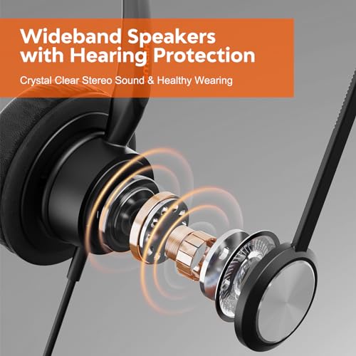 Auriculares para teléfono IP contra el ruido de oficina compatibles con Polycom y Mitel 5