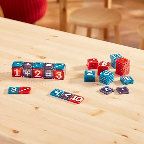 MAGNA-TILES microMAGS Learn Numbers 56-Piece Magnetic Construction Set, The Original Magnetic Building Brand - 2