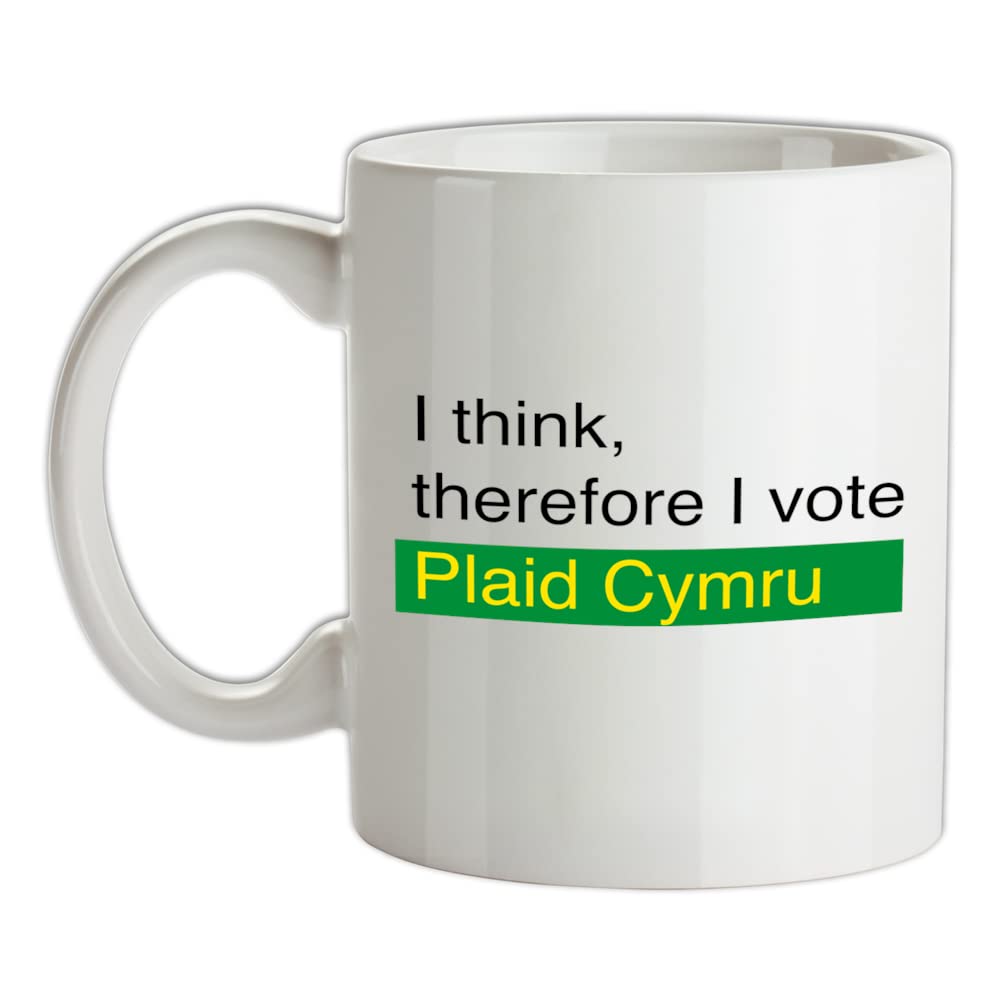 I Think, Therefore I Vote Plaid Cymru - 10oz - Ceramic Mug for Coffee/Tea