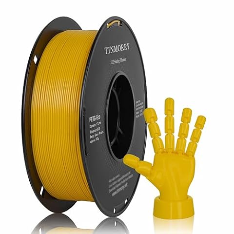 TINMORRY PETG Filament 1.75mm, Rapid PETG-Eco 3D Printing Filament, Compatible with Bambu Lab/Creality K1C / FLASHFORGE Adventurer 5M FDM 3D Printer, 1 KG 1 Spool, Carter Yellow