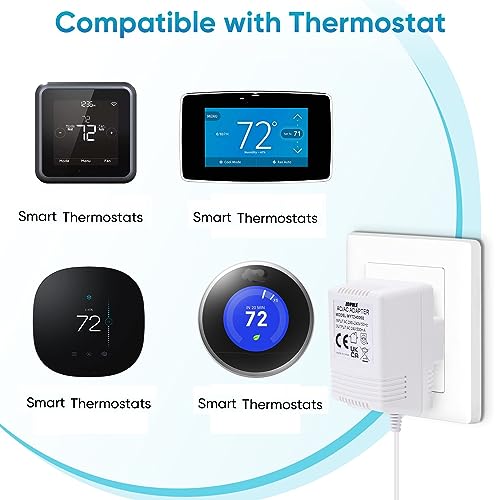 24 Volt 500mA Türklingeltransformator kompatibel mit Ring, Nest, Wyze Türklingel,C-Draht Adapter für Nest, Ecobee, Sensi, Thermostat 8M cable largo.