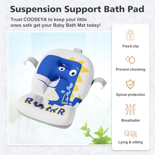Image of Collapsible Baby Bathtub for Newborns with Thermometer and Soft Floating Cushion Portable and Foldable Travel Baby Boy Bath Tub for Infants to Toddler 0-36 Month (Navyblue)