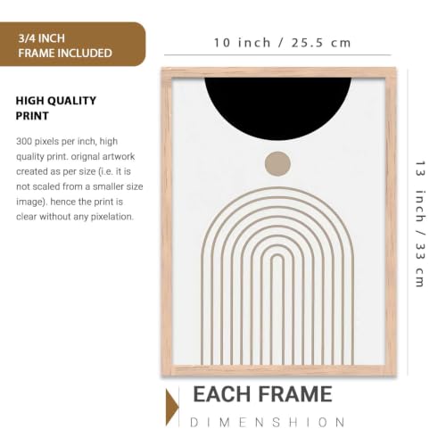 Image of kotart Boho Art Home Decoration Paintings With Frame For Living Room Bed Room Hotel Wall Decor Digital Reprint Set of 3 (10X13 inch)