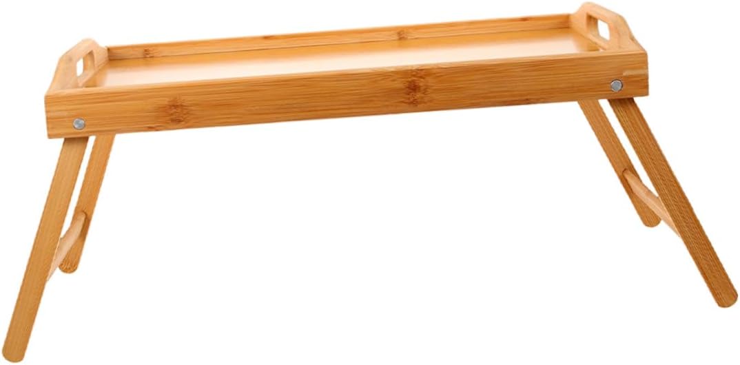 VANZACK Multi-Functional Folding Bamboo Desk for Laptop Writing Breakfast Sturdy Space-Saving and Easy to Store