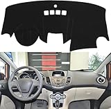 IIKSDII Dash Cover Custom Fit for Fo-rd Fiesta 2019-2009 (Without (NAV) Navigation Models) Dashboard Cover Non-Slip Pad Dash Board Mat Accessories