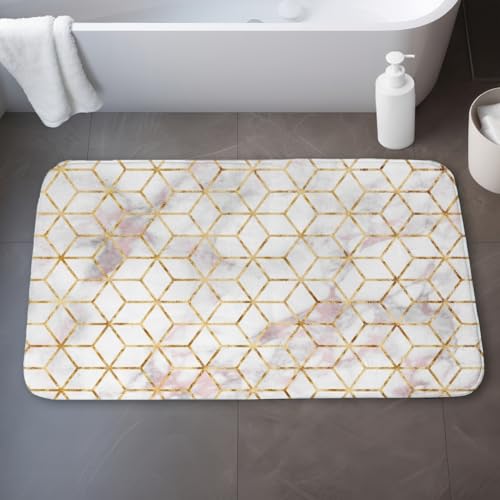 Begin Home Decor C1BM21340MT95O 21 x 34 in. Symmetry Pattern Gray Bath Mat - Stylish Home Decor Accessory