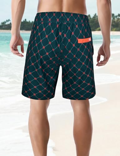 Men's Bathing Suit Quick Dry with Pockets Soft Relaxed Fit Boho Board Shorts with Liner3