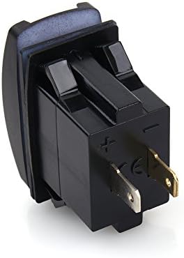 Onythral Dual USB Car Charger Rocker Switch, ABS Blue LED 12V 24V USB Outlet 5V 3.1A with Dust Cover, for Car Motorcycle ATV Boat GPS Phone Tablet Camera - 3