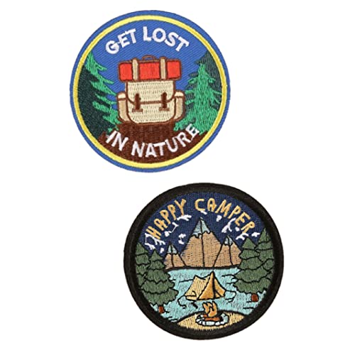 Oysterboy 9Pcs Outdoor Bbq Bear Happy Camper Fire Marshmallow Lovers Stars Moon Nature Landscape Well Made Quality Sew/ Iron On Embroidered Decorative Applique Patch For Hat Jacket Clothing Bag Gift #TOP7