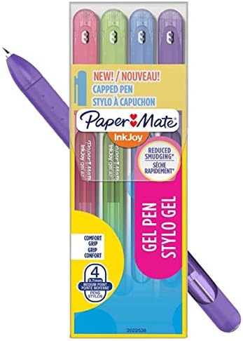 Pencil Case 4 Ballpoint Pens Stick InkJoy Gel 600ST 0.7 col.fun Papermate