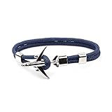 HelloNita Airplane Design Unisex Nylon Paracord Rope Bracelet for Men and Women (Navy Blue)