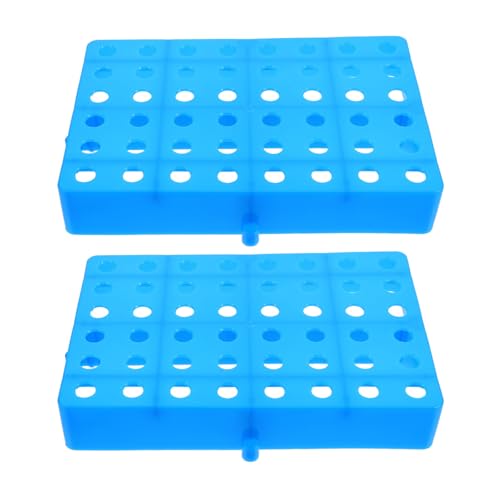 BESTonZON 2 Pièces Palette de Sol en Plastique Bleu Légère et Imperméable Isolation L'humidité, Plateforme Emboîtable pour Stockage en Entrepôt et Garage Intérieur