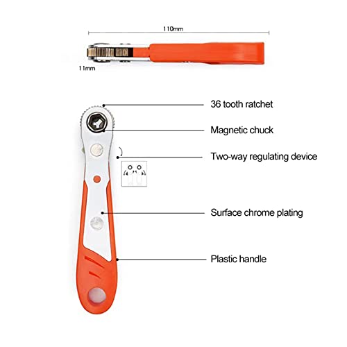 Bestycar Mini Ratchet Wrench 36-Tooth 1/4-Inch 90 Degree High Torque Mini Offset Reversible Drive Handle #TOP7