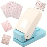 Stamp Puncher, 0.78X0.7inch Square Hole Punch with 12Pcs Scrapbook Journaling Paper, Postage Stamp Punch for Crafting Scrapbooking DIY Card Making