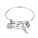 UdobuyStainless Steel Memorial Bracelet - I Used To Be His Angel Now He's Mine Dad Angel Wing Hand Stamped Dad Necklace for Memorial Gift Sympathy Gift