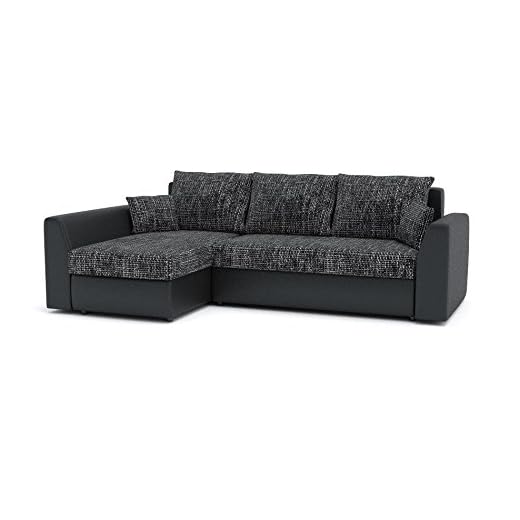Ecksofa Paul mit Schlaffunktion! Best ECKSOFA! Eckcouch mit Bettkasten! (Lawa 17 + Soft 11)