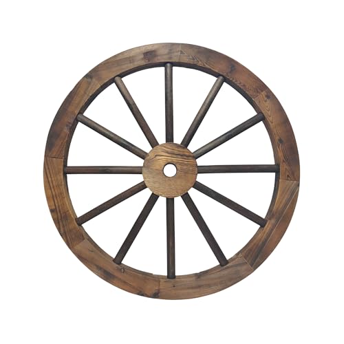 AMAJY Rustic 24 Wood Wagon Wheel Decor Country Farmhouse Barn Wall Art