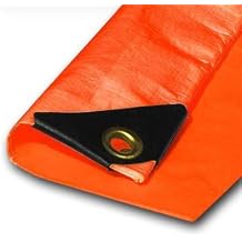 5 x 7 Extra Heavy Duty Orange Tarp 3 Ply Reinforced Canopy 6 oz 12 Mil Canopy Tarp Finished Size 4.6 x 6.6