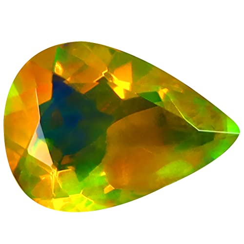Opale arc-en-ciel 360 degrés | Pierre naturelle poire de 2 carats aux reflets intenses