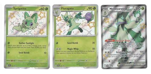 Meowscarada ex Pokemon Paldean Fates Shiny Card Set SVP078 Sprigatito Floragato