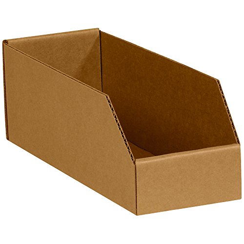 BOX USA BBINBIN49K Open Top Bin Boxes, 4" x 9" x 4 1/2", Kraft (Pack of 50)