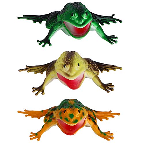 Estatueta de sapo pequena Amosfun 3 peças de ornamentos de estátua de animal para decoração de decor