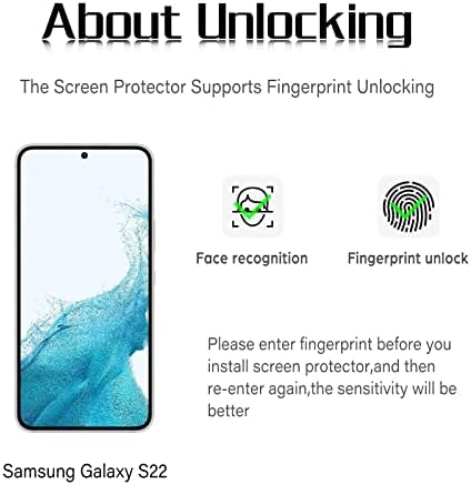 WFTE [2-Pack Screen Protector for Samsung Galaxy S22 5G,Anti-Scratch,High Transparency,Anti-fingerprint,Dust-Free Premium Tempered Glass Screen Protector For Samsung Galaxy S22 5G
