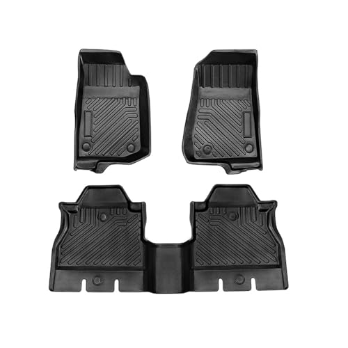 TuningPros FM-1022 Car Floor Mats Full Set Compatible with 2018-2024 Jeep Wrangler�JL 4 Door | 3-pc Cargo Liner Black Car Mats | Custom Fit Non-Slip Car Floor Mat Rubber