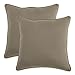 Pillow Perfect Indoor/Outdoor Forsyth Corded Throw Pillow, 18.5-Inch, Taupe, Set of 2