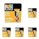 BE-KIND, Honig Müsliriegel, Gluten Frei, Snack, Honey Roasted Nuts & Sea Salt, 3 x 30 g (Packung mit 5)
