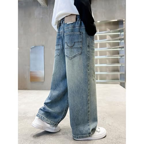 Stylish Boys Casual Outdoor Pants for Age 4-13 Comfortable Denim Long Trousers Trendy Fit Perfect for Daily Wear2