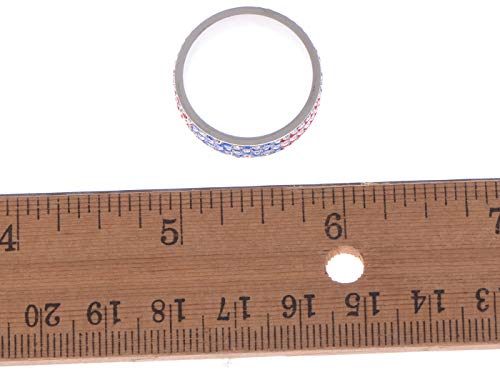 Alilang Usa American Flag Patriotic Ring With Red And Blue Enamel And Cubic Zirconia #TOP3