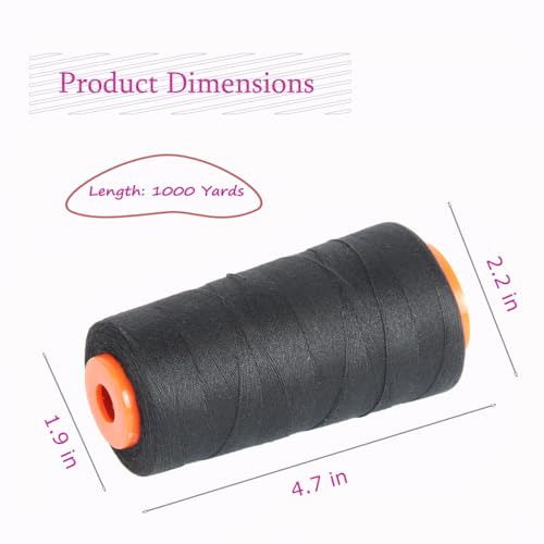 Hilo de poliéster negro para coser con 3 agujas curvas miniatura 4