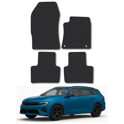 Vauxhall Astra L Sports Tourer (2022+) Rubber Car Mats Accessories Tailored Fit Compatible Accessory Waterproof Protection Non-Slip Floor Mats Full Coverage Durable Front Rear Set Coverage with Clips