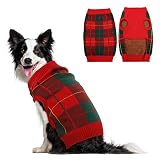 IDOMIK Dog Sweater for Small Medium Dogs Pup Plaid Knitwear Turtleneck Pullover Coat Cold Weather Kn