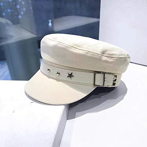 Women Cabbie Gatsby Cap For Men Women Teen Thick Faux Leather Newsboy Flat Cap Vintage Girls Visor Beret Hat White #TOP7